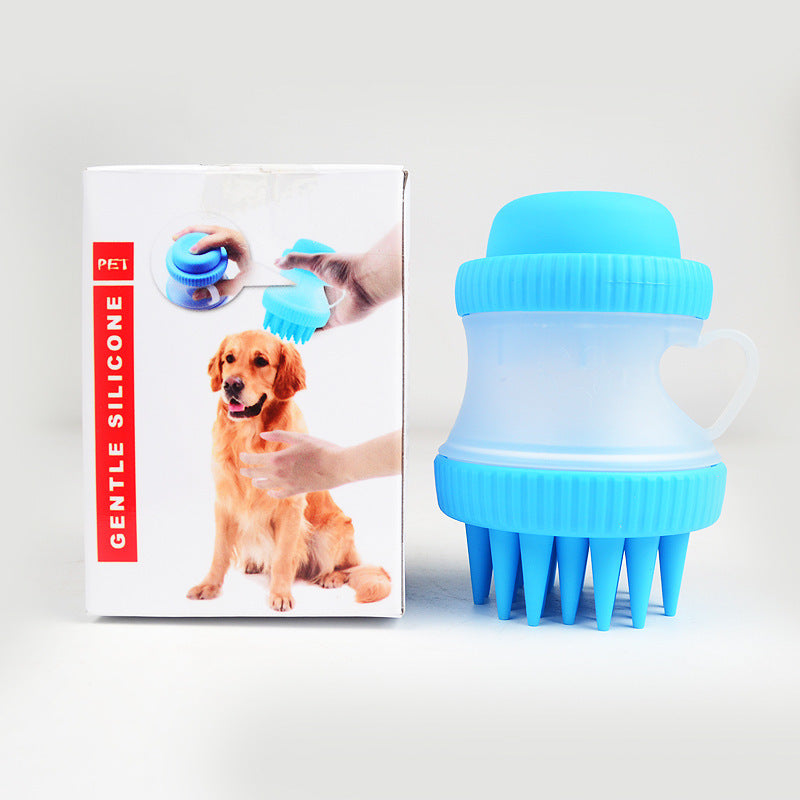 JMT-800266 Silicone Pet Bath Brush with Massage Function ¨C 12x8cm, 125ml Capacity