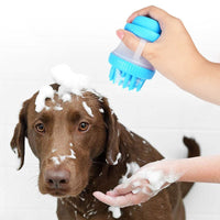 HKM-002003 Silicone Pet Bath Brush with Massage Function ¨C 12x8cm, 125ml Capacity