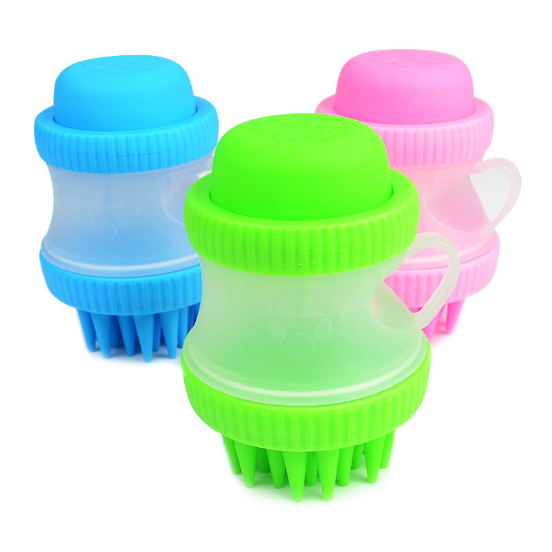 JMT-800266 Silicone Pet Bath Brush with Massage Function ¨C 12x8cm, 125ml Capacity