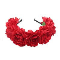 HKM-130451 Flower-Shaped Cloth Headband in Red, Pink, and Mixed Colors