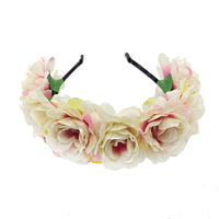 HKM-130451 Flower-Shaped Cloth Headband in Red, Pink, and Mixed Colors