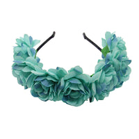 HKM-130451 Flower-Shaped Cloth Headband in Red, Pink, and Mixed Colors