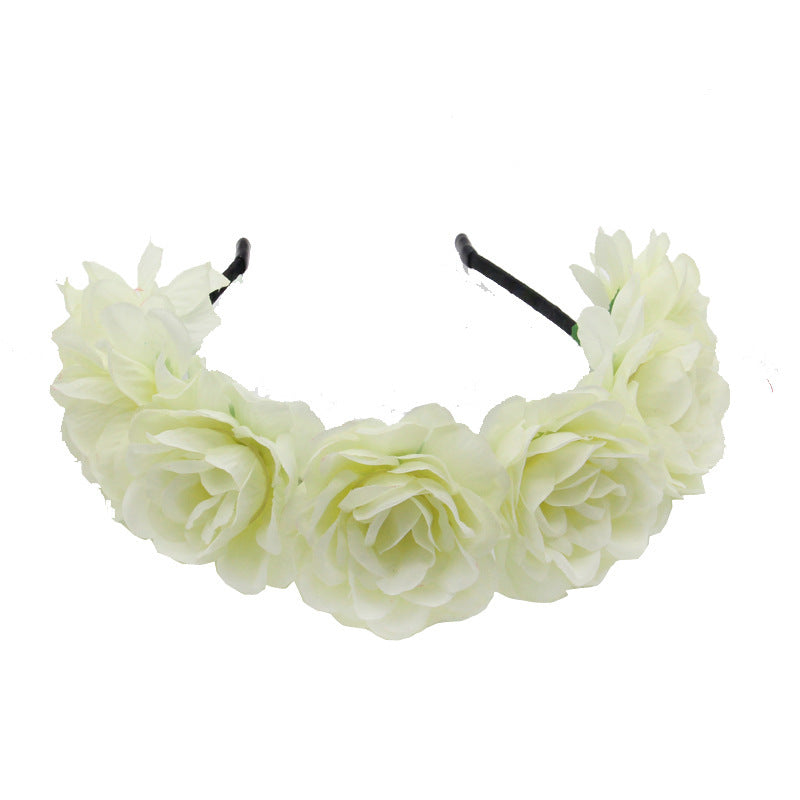 HKM-130451 Flower-Shaped Cloth Headband in Red, Pink, and Mixed Colors