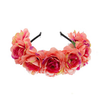 HKM-130451 Flower-Shaped Cloth Headband in Red, Pink, and Mixed Colors
