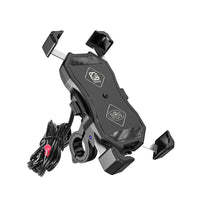 HKM-998995 Motorcycle 15W QC3.0 Fast Charging Phone Holder for Outdoor Riding