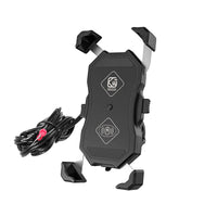 HKM-998995 Motorcycle 15W QC3.0 Fast Charging Phone Holder for Outdoor Riding