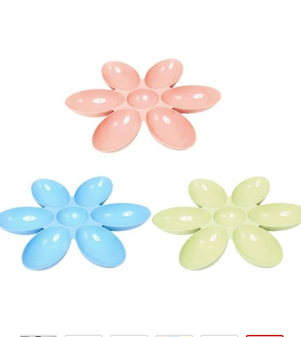 HKM-751315 Elegant Flower Pattern Shallow Rice Bowl for Adults - Multi-Meal Dining Use, 42cm x 4.5cm, Available in Blue, Green, and Pink