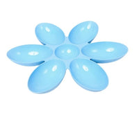 HKM-751315 Elegant Flower Pattern Shallow Rice Bowl for Adults - Multi-Meal Dining Use, 42cm x 4.5cm, Available in Blue, Green, and Pink