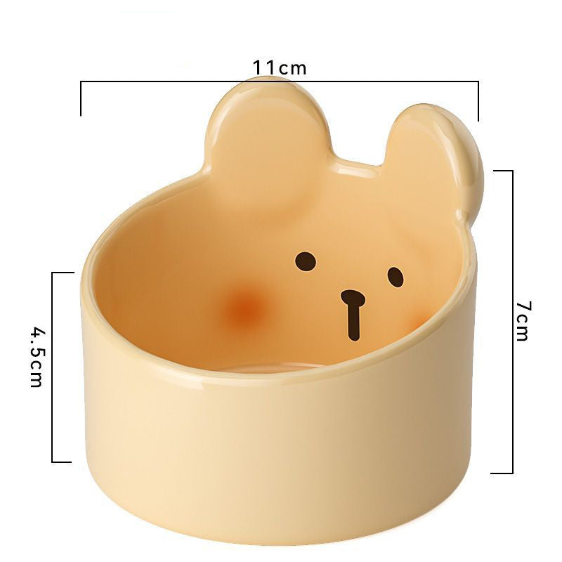 HKM-684627 Cute Ceramic Pet Bowl for Cats and Dogs - Slanted Food and Water Bowl, Available in Two Sizes