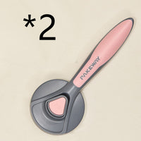 HKM-081043 Pet Floating Hair Combing Brush - Ergonomic Handle in Mint Green, Cherry Blossom Powder, and Gentleman Grey