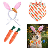 HKM-779219 Easter Pet Party Decoration Kit - Polyester Cotton Rope with Carrots and Triangle Towels