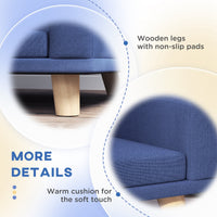 HKM-171539 Large Dog and Cat Sofa Bed with Washable Cushion, Elevated Design, Blue Color