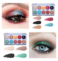 HKM-555923 Matte Waterproof Eyeshadow Palette with 10 Vibrant Colors for Natural Makeup