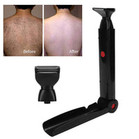 HKM-595283 Electric Back Hair Shaver with 180° Foldable Handle and Dual Blades for Safe, Smooth Hair Removal