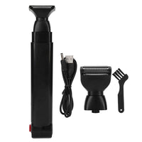 HKM-595283 Electric Back Hair Shaver with 180° Foldable Handle and Dual Blades for Safe, Smooth Hair Removal