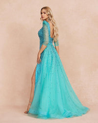 HKM-563155 Elegant Blue Evening Dress - Style EZ25096