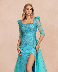 HKM-563155 Elegant Blue Evening Dress - Style EZ25096