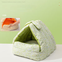 HKM-547795 Cozy Rabbit Triangle Nest for Cats and Dogs - Thickened, Semi-Enclosed, Double-Sided for All Seasons