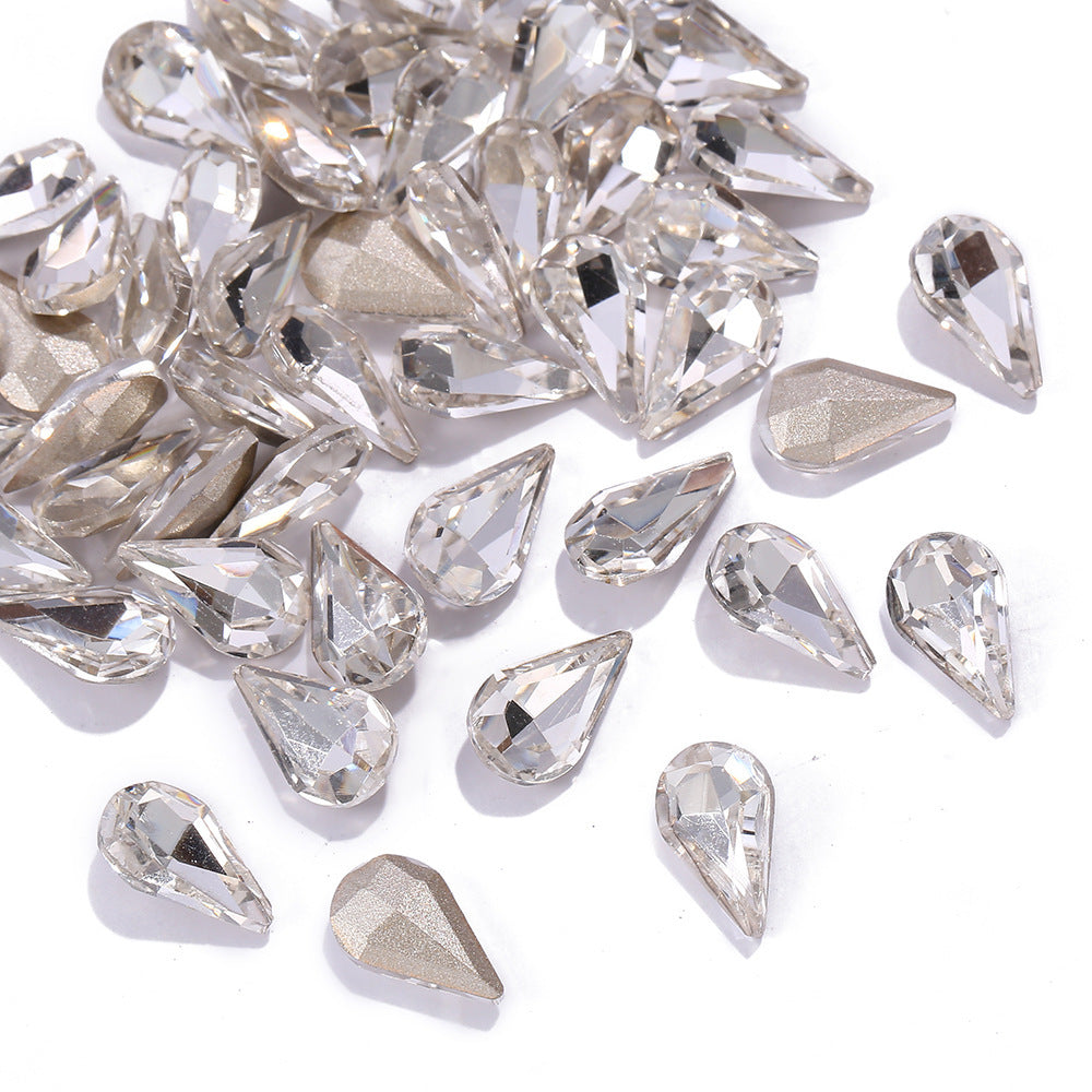 HKM-808275 Starry Sky Transparent Water Drop Nail Decoration Set - 100PCS Sweet Style Diamond Ornaments