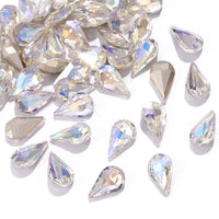 HKM-808275 Starry Sky Transparent Water Drop Nail Decoration Set - 100PCS Sweet Style Diamond Ornaments