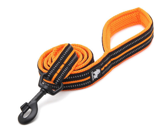 HKM-246995 Reflective Nylon Dog Leash with Zinc Alloy Buckle - Soft, Durable, 110cm Length for Small to Large Dogs