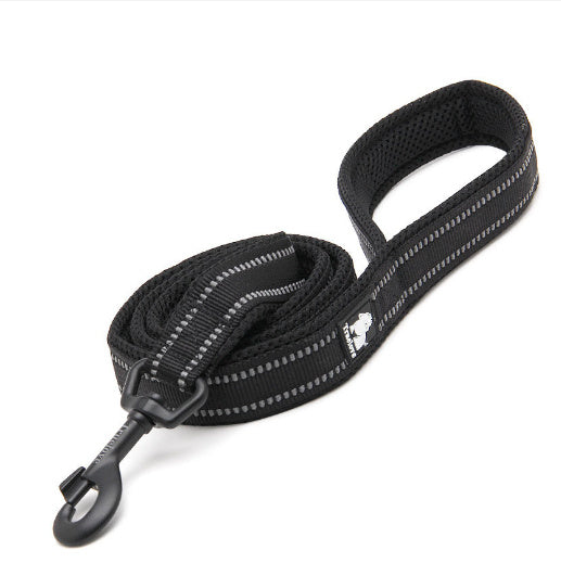 HKM-246995 Reflective Nylon Dog Leash with Zinc Alloy Buckle - Soft, Durable, 110cm Length for Small to Large Dogs