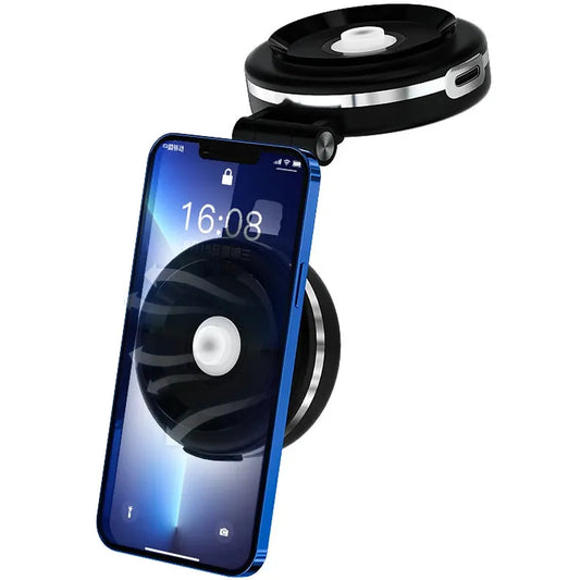 KTX-523987 360-Degree Adjustable Car Phone Holder with 10W Wireless Charging and Dual Vacuum Suction Cups