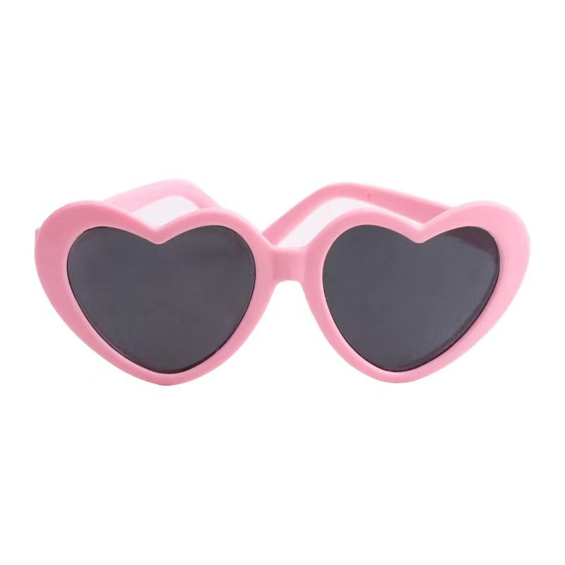 HKM-064723 Heart-Shaped Pet Sunglasses in Multiple Colors for Dogs and Cats