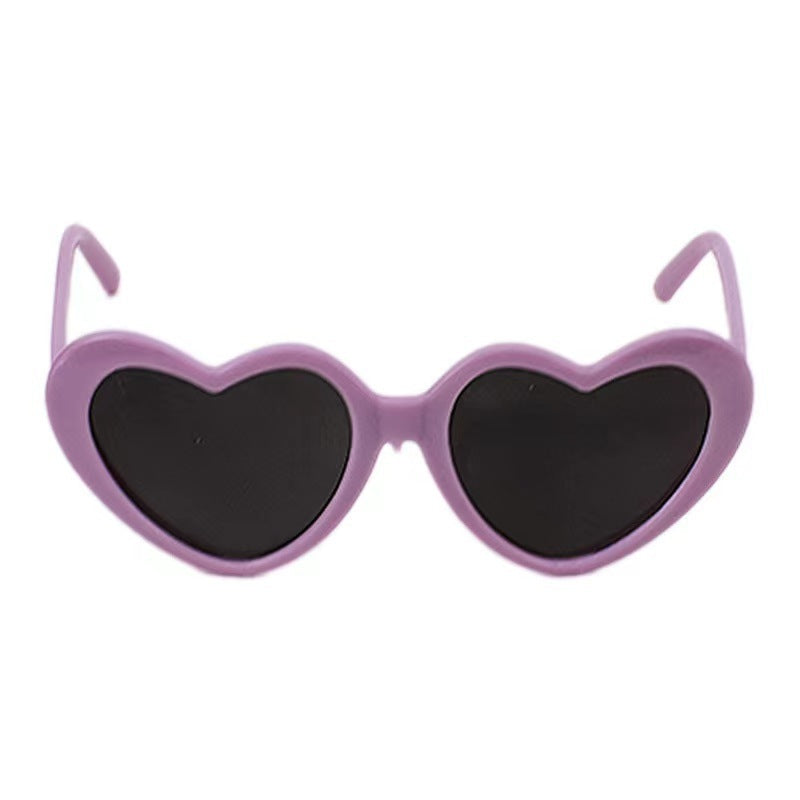 HKM-064723 Heart-Shaped Pet Sunglasses in Multiple Colors for Dogs and Cats