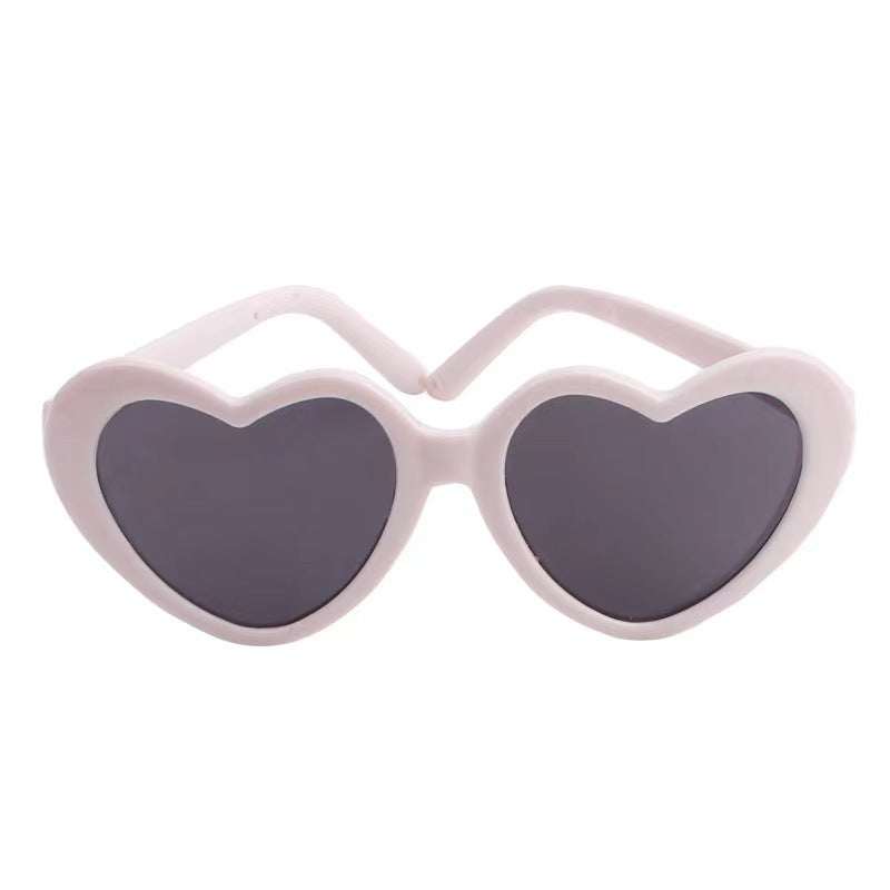 HKM-064723 Heart-Shaped Pet Sunglasses in Multiple Colors for Dogs and Cats