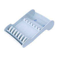 HKM-807123 Stylish Scissors Storage Box for Hairstylists - Non-Slip Display Rack in Black and Grey, Holds 6-8 Scissors