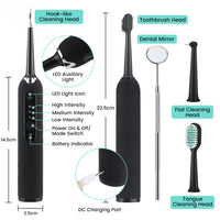 HKM-020627 Portable 3-Gear Oral Cleaning Tool with Ultrasonic Vibration and Four Cleaning Heads