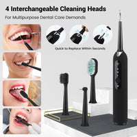 HKM-020627 Portable 3-Gear Oral Cleaning Tool with Ultrasonic Vibration and Four Cleaning Heads