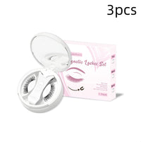HKM-469139 Magnetic False Eyelashes Set - Includes 1/2/3 Pairs of Strips, Made with Chemical Fiber