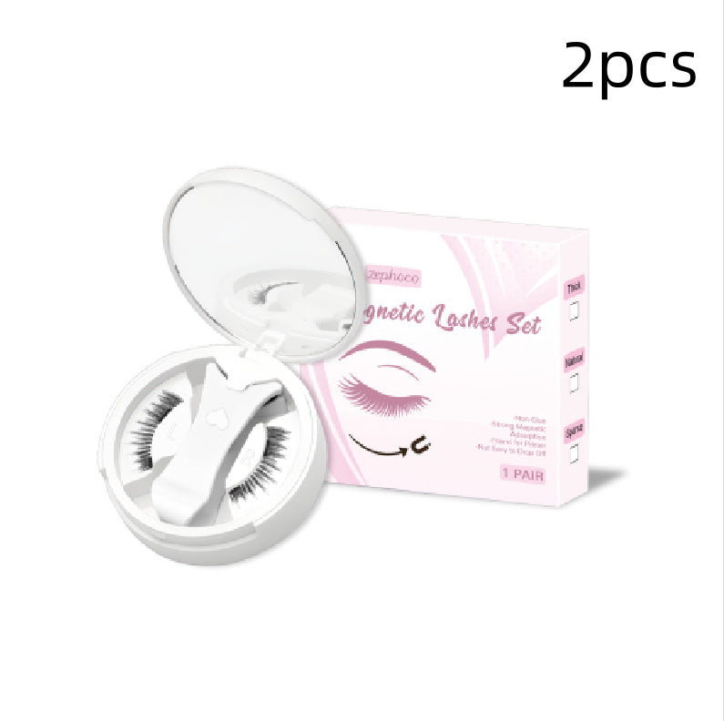 HKM-469139 Magnetic False Eyelashes Set - Includes 1/2/3 Pairs of Strips, Made with Chemical Fiber