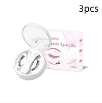 HKM-469139 Magnetic False Eyelashes Set - Includes 1/2/3 Pairs of Strips, Made with Chemical Fiber