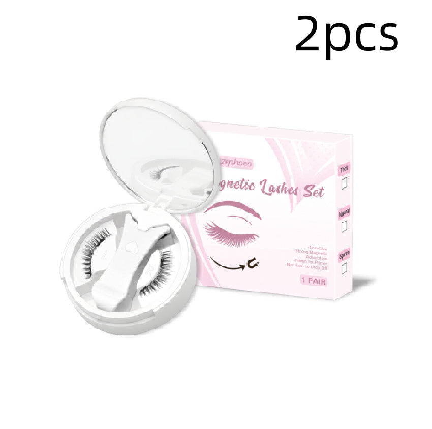 HKM-469139 Magnetic False Eyelashes Set - Includes 1/2/3 Pairs of Strips, Made with Chemical Fiber