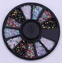 HKM-904275 Gold-Plated Fancy Shape Diamond Manicure Box - 12 Unique Designs in Alloy