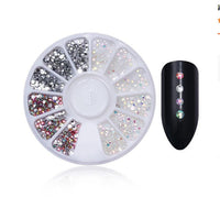 HKM-904275 Gold-Plated Fancy Shape Diamond Manicure Box - 12 Unique Designs in Alloy