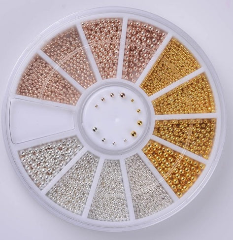 HKM-904275 Gold-Plated Fancy Shape Diamond Manicure Box - 12 Unique Designs in Alloy