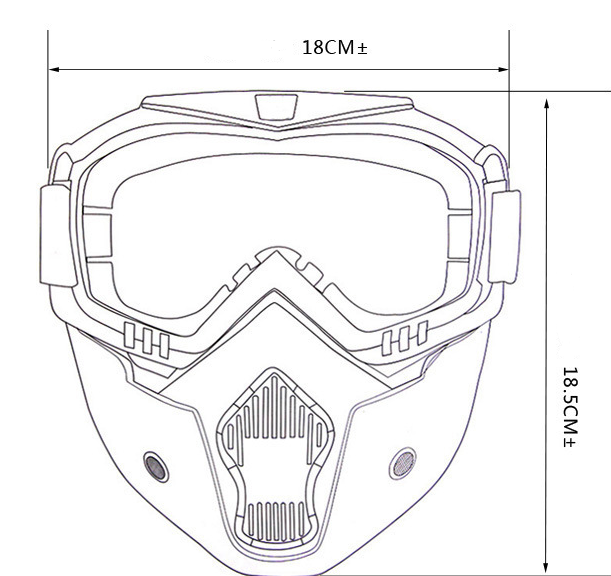 HKM-120019 Tactical Goggles for Motorcycle Helmets - Durable Outdoor Protection for Biking and Riding