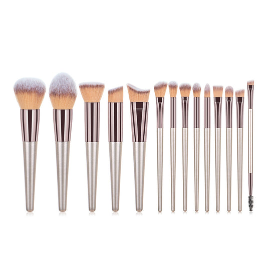 HKM-478227 22-Piece Loose Powder Blush and Eyeshadow Makeup Brush Set with Wooden Handles and Soft Man-Made Fibers