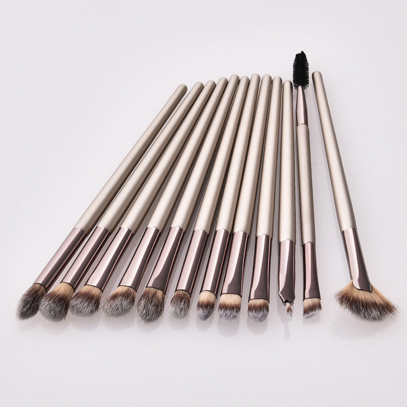 HKM-478227 22-Piece Loose Powder Blush and Eyeshadow Makeup Brush Set with Wooden Handles and Soft Man-Made Fibers