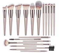 HKM-478227 22-Piece Loose Powder Blush and Eyeshadow Makeup Brush Set with Wooden Handles and Soft Man-Made Fibers