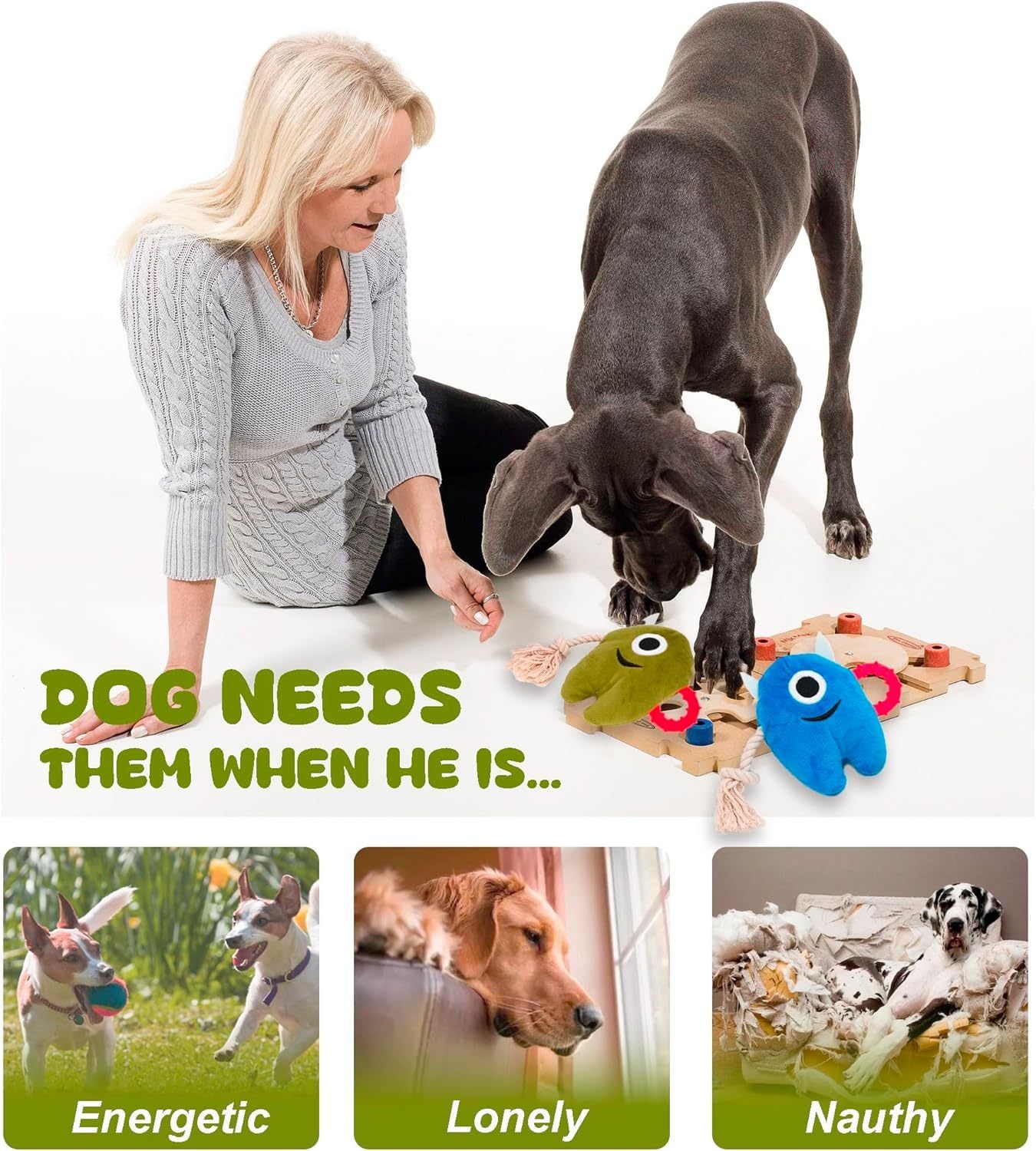 HKM-355987 Durable Plush and Rope Dog Chew Toys for Interactive Play and Tugging - Perfect for Small to Large Breeds