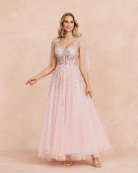 HKM-496467 Elegant Pink Luxury Women’s Dress - EZ25057 Model