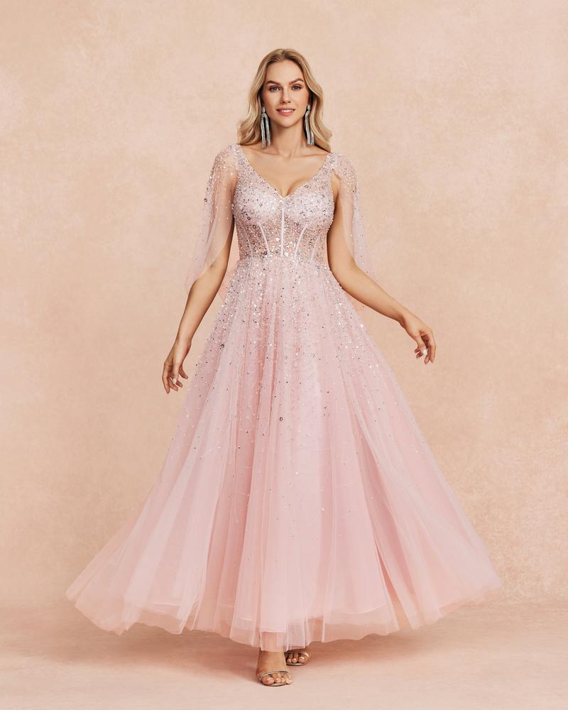 HKM-496467 Elegant Pink Luxury Women’s Dress - EZ25057 Model
