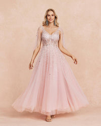 HKM-496467 Elegant Pink Luxury Women’s Dress - EZ25057 Model