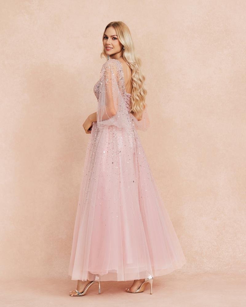 HKM-496467 Elegant Pink Luxury Women’s Dress - EZ25057 Model