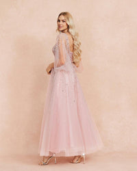 HKM-496467 Elegant Pink Luxury Women’s Dress - EZ25057 Model
